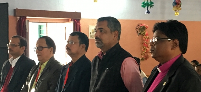 五位當選的北印度區會領袖：Masih、Subba、Mishra、Michael John及Robert Daniel（左至右）。